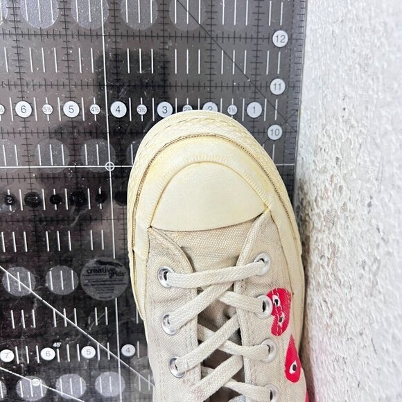 Converse Comme des Garçons Play x Chuck 70 Hi Women Size 8 White Red Shoes - Picture 14 of 14